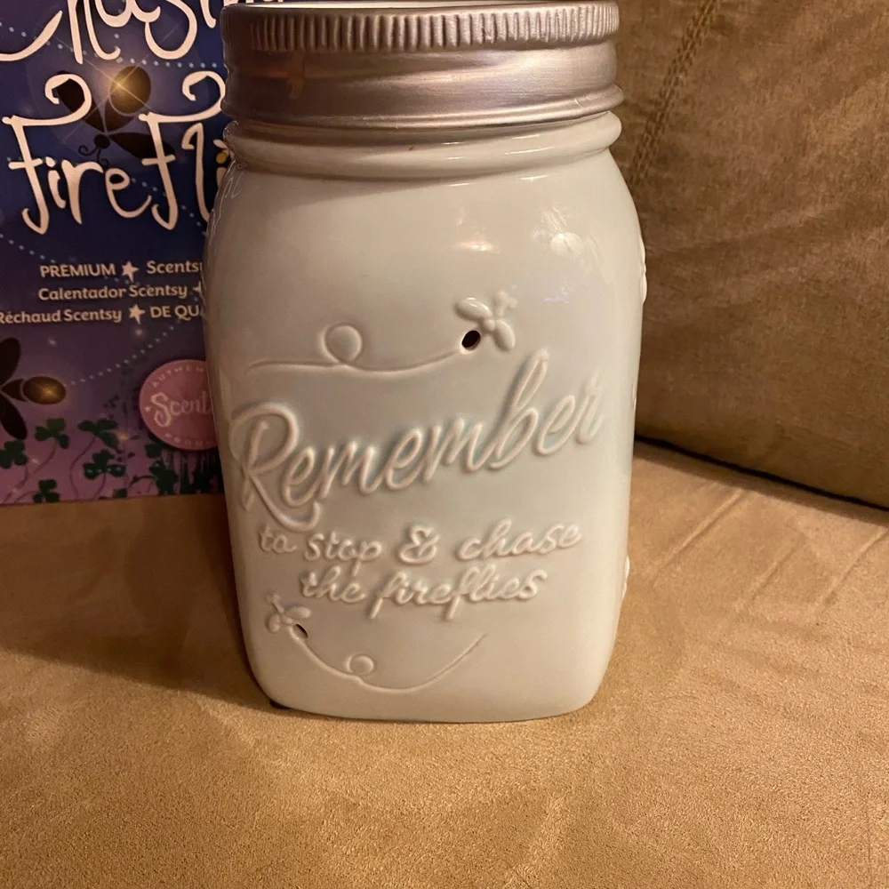 Scentsy Chasing Fireflies Premium Mason Jar Wax Warmer Full Size NIB